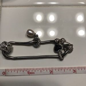 Judith Ripka Sterling Silver Charm Bracelet